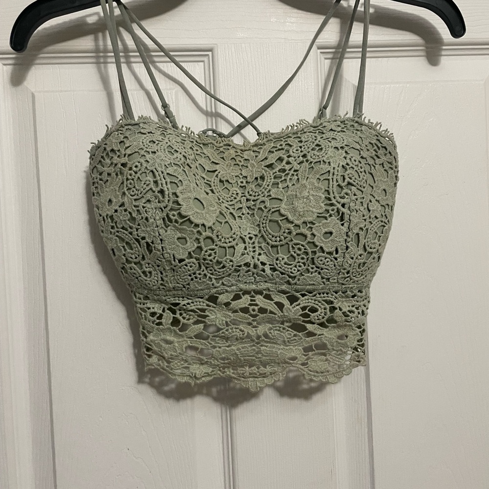 5/20$Sage Padded Crop Top/ Bralette